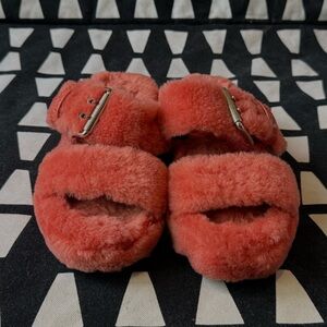 UGG Fluffy Red Sandals
